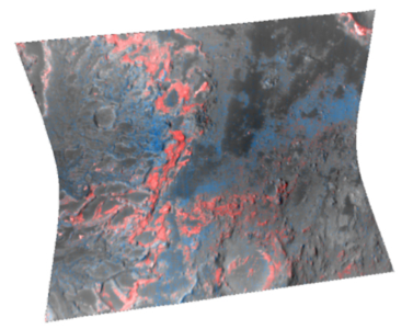 false color CRISM image shows fan deposits in Eberswalde crater